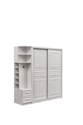 Staubdichter weißer Armoire Soems mit Fächern, praktische weiße gemalte hölzerne Garderoben