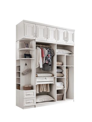 Abnehmbare weiße hölzerne Garderobe Multiscene für das kleine Schlafzimmer justierbar